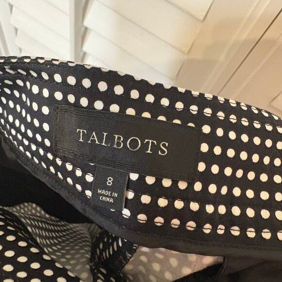 Talbots Black and White Polka Dot Dress Pants Size 8 - Picture 7 of 8